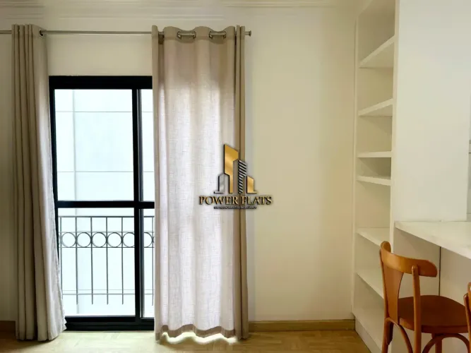 Flat mobiliado 38m² com varanda para alugar na Rua Bela Cintra | Consolação | 1 suíte | 1
