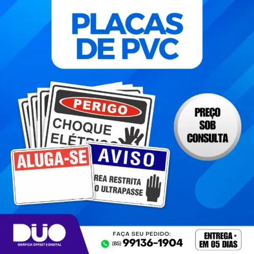 Placas de PVC - Com sua arte
