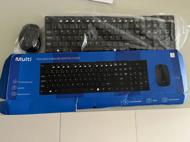 Teclado e mouse Multilaser sem fio 