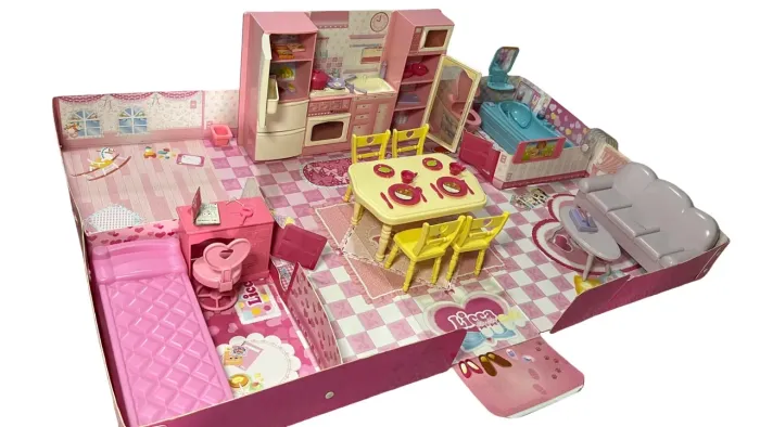 CASA DE BONECA (barbie) COM 5 COMODOS E ACESSORIOS