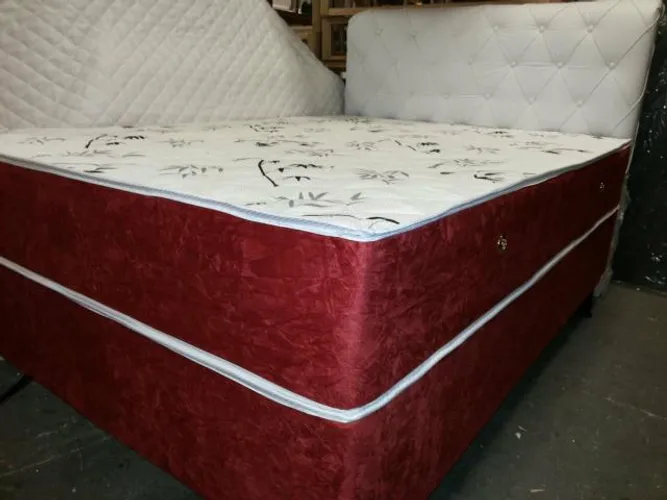 Cama casal/ viuva box base e colchão D45