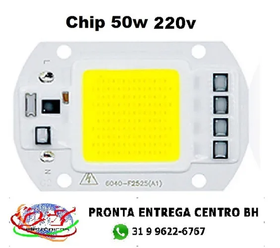 Chip Led Refletor 100w 220 Volts Branco Frio Reator Embutido