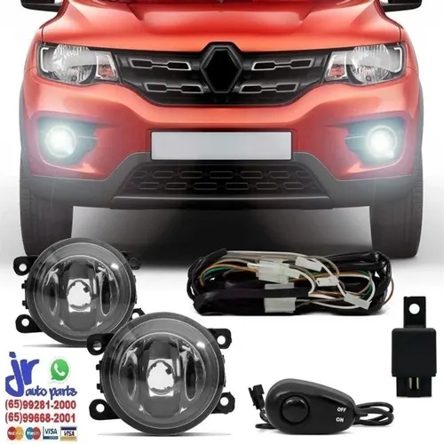 Kit Farol Milha Renault Kwid 2017 2018 2019 Auxiliar Neblina