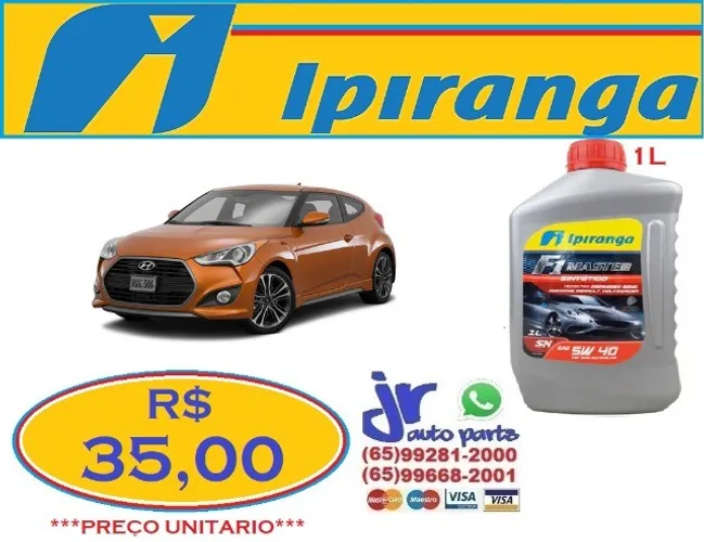 Lubrificante Ipiranga Veloster F1 Master 5W40 sintético