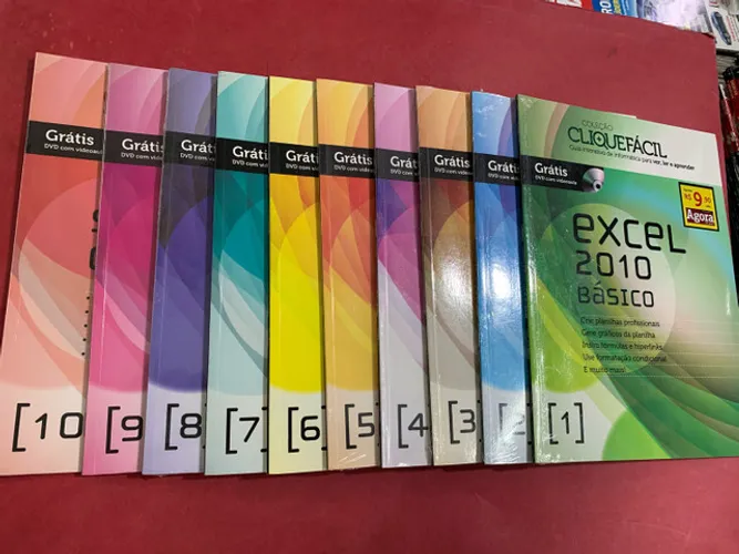 Coleção clique fácil 10 volumes curso de informática completo dvd de videoaula