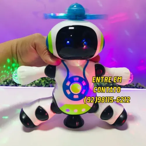 Brinquedo Robô Musical 360 Graus Com Som E Luz Ótimo Presente-Entregas 9h as 22h