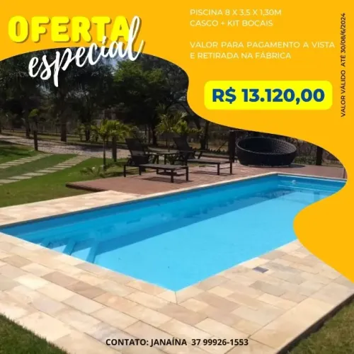 JA - Piscina retangular, modelo clássico 8 metros