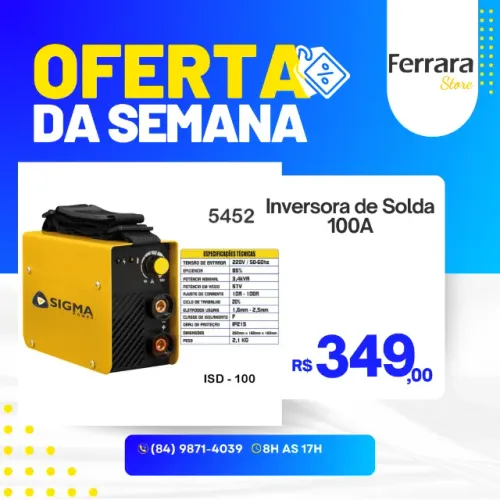 Inversor de solda 100a a - ISD-100 - Sigma