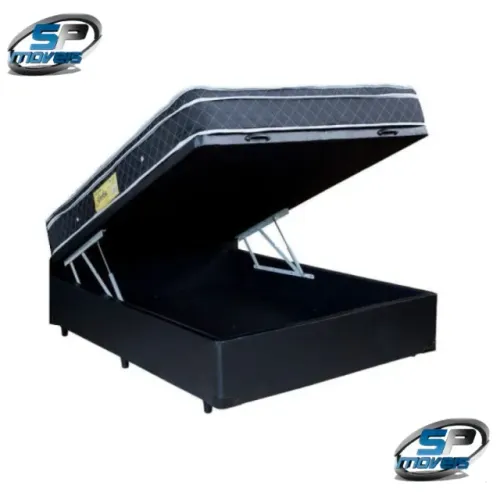 Preço de atacado!! Kit Casal Box Baú + Colchão Molas Ensacadas 28cm