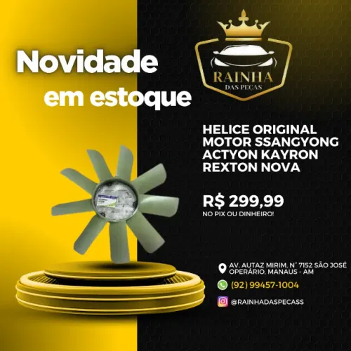 Hélice Motor Original Ssangyong Actyon Kayron Rexton Novo