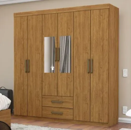 Guarda-Roupa 6 Portas(Com Espelho/Sem Pés)Áries tt56m