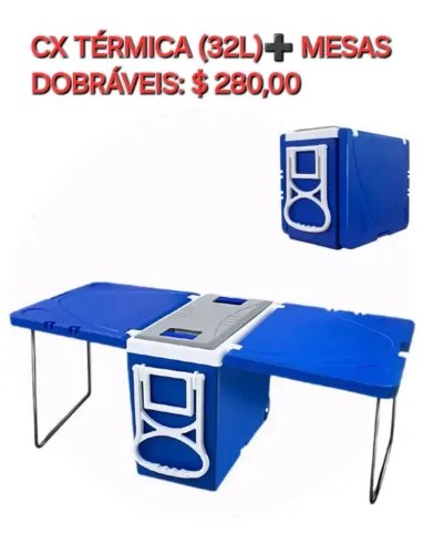 CX Térmica (32L) + Mesas Dobráveis - Ideal para seu lazer!