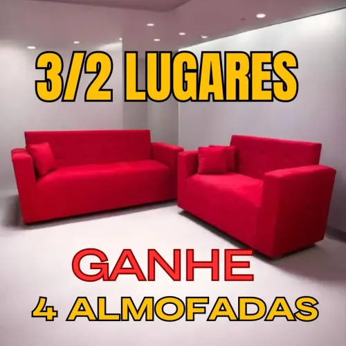 CONJUNTO de SOFÁS 3/2 lugares + BRINDE!