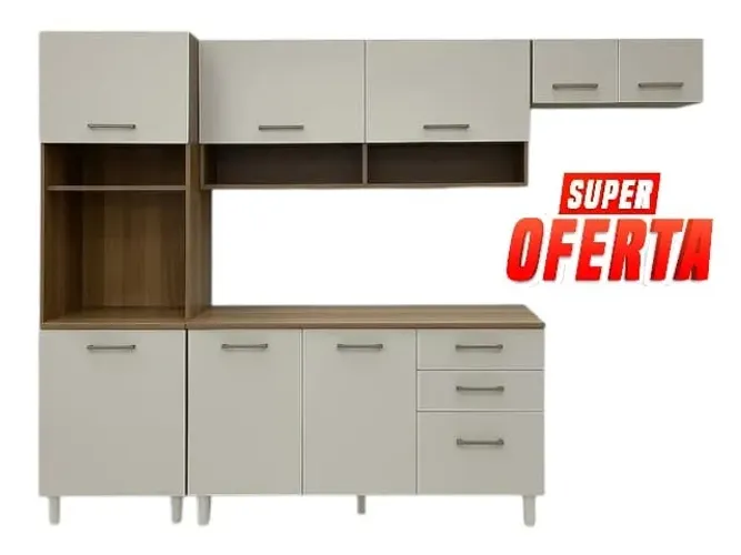 Cozinha C/ Balcão 197cm Off White OFERTA