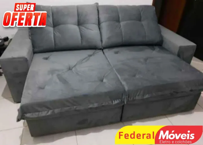 Sofá para Sala 2,10m Veludo Retrátil/Reclinável - Oferta!