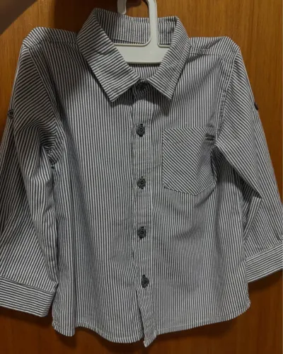 Camisa Infantil Listrada com Bolso- tamanho 4