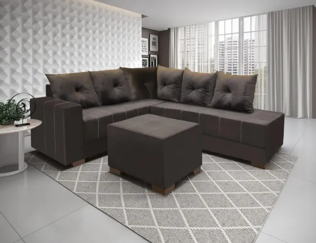 Sofá de Canto Marrom - Conforto e Estilo para sua Sala