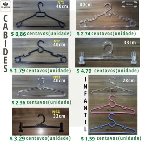 Cabide roupas [0,86 centavos] plastico Novos roupa