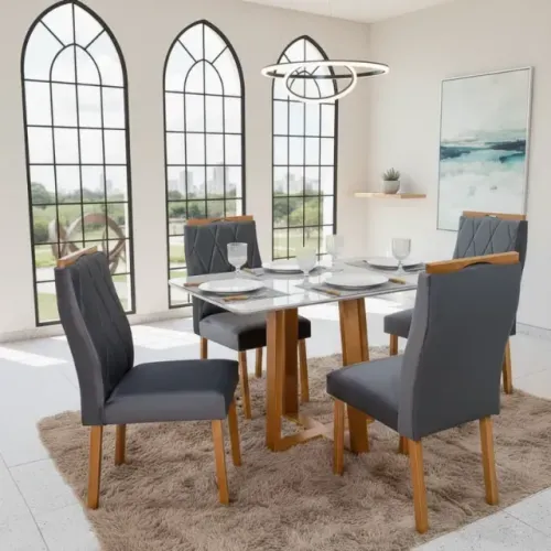 Mesa de Jantar Pedro 1,20 com 4 Cadeiras Produto Novo! Pronta Entrega!