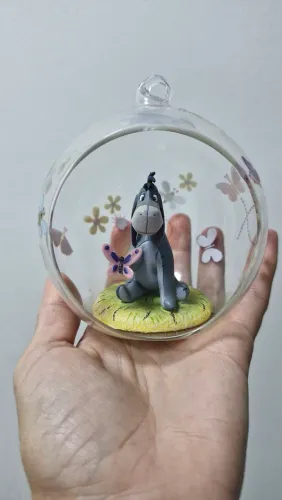 Enfeite de Natal de Vidro Raríssimo Yo Bisonho Ursinho Pooh