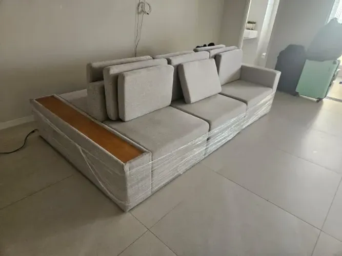 SOFA ILHA 2,80 M COR URANO EM LINHO