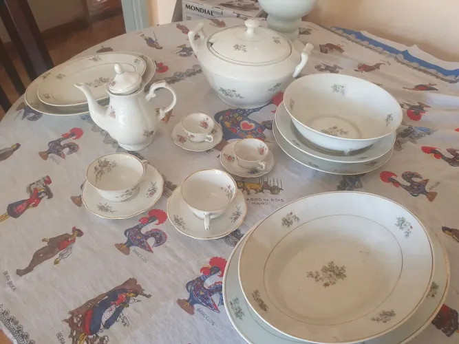 Jogo de jantar completo floral vintage