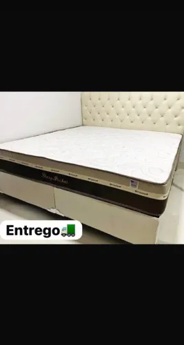 Cama box queen colchão