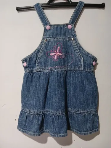 Vestido Jeans Bebê Parquinho Da Moda 