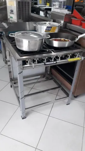 Fogão Extra Inox 4 bocas 30x30 a gas - Venâncio - Sadi