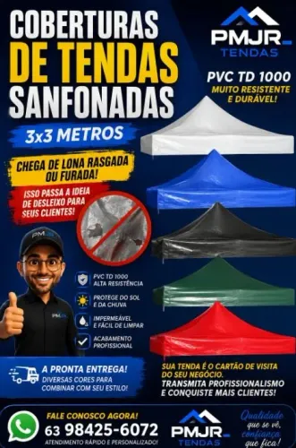 Cobertura em PVC TD1000 para Tendas Sanfonadas e Piramidais !
