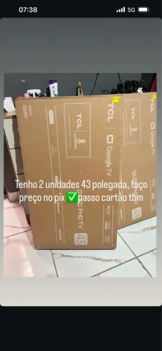 Tenho 2 unidades 43 polegada, faço preço no pix ?passo cartão tbm