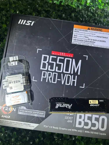 Kit Upgrade Ryzen 7 5700X + Placa Mãe MSI B550M PRO-VDH + 16GB RAM DDR