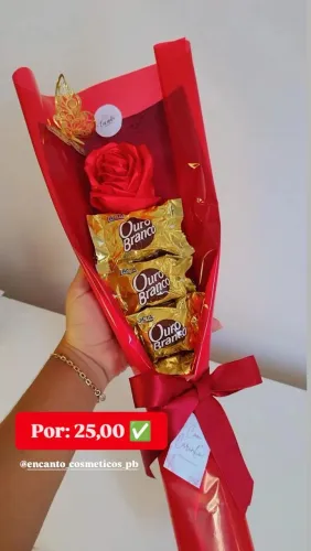 Mini buquê com ouro branco