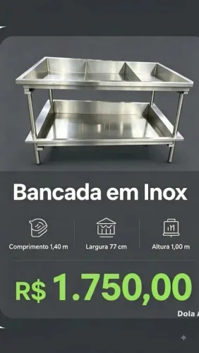 BANCADA EM INOX