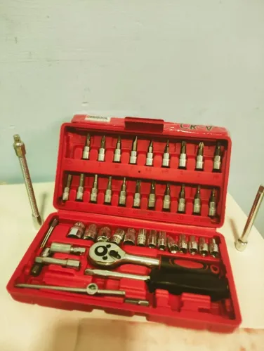 Jogo de Soquete com Maleta e Chave Catraca 46 Peças