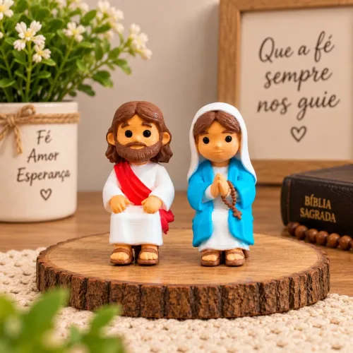 Minis Jesus Cristo e Nossa Senhora