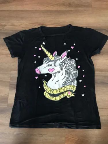Camiseta Colcci Unicórnio Preta Tamanho 38