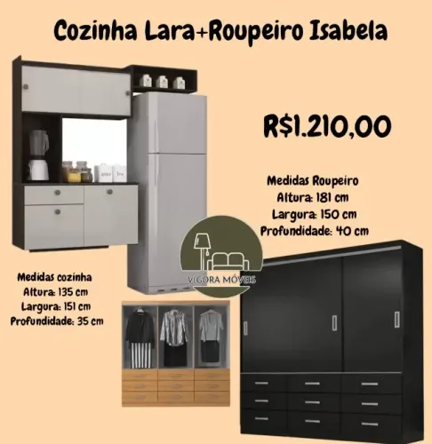 Cozinha Lara + Roupeiro Isabela (Pague na entrega)