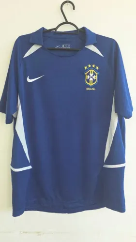 camisa brasil azul 2002
