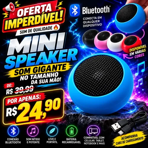 Mini Caixa de Som Bluetooth 3W M3 TWS Potente
