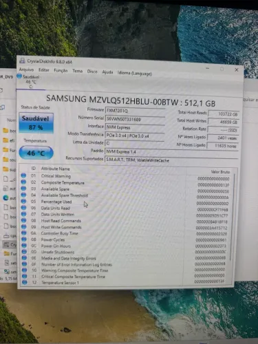 SSD NVME SAMSUNG 512GB PCI 3.0 3000MBS