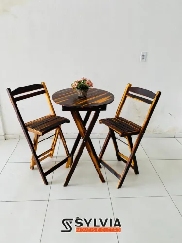 Conjunto bistrô Dobravel redondo 