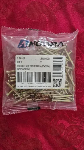 Prego Aço Bicromatizado 15x15 ( 2,5 x 30 mm) x 100 unidade