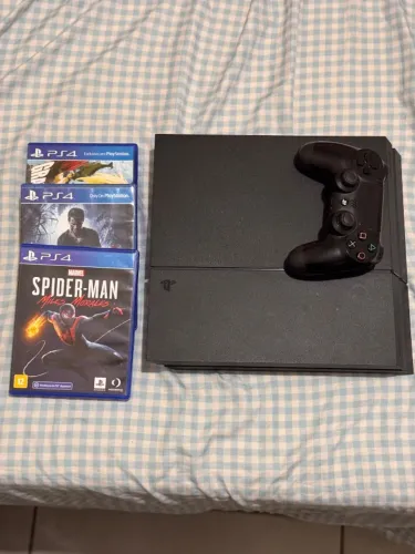 Playstation 4 (ps4) 500gb Cuh-1215a | Firmware 11.00 Desbloqueável + 3 Jogos E Caixa