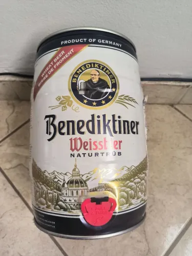 2 LATÕES DE 5 LITROS 1- HEINEKEN VAZIO E 1-BENEDIKTINER weissbier
