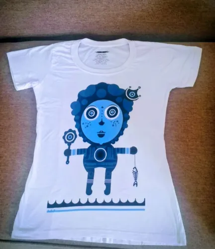 Camiseta baby look NOVA- Iemanjá (tamanho p, branca)