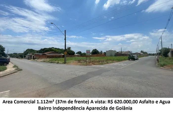 Leia a descrição: Area Comercial 1.112m² (Asfalto e Agua) Bairro Independência