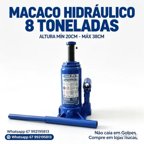 Macaco Hidráulico Tipo Garrafa 8T COD: 080