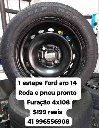 Estepe Ford aro 14. Roda e pneu pronto furação 4x108. Ford Ka Escort fiesta Courier Logus 
