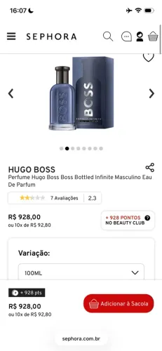 Perfume importado lacrado Hugo Boss Boss Bottled Infinite Masculino Eau De Parfum 100ml